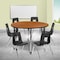 Flash Furniture Mobile 47.5" Circle Wave Oak Table Set-18" Chairs XU-GRP-18CH-A48-HCIRC-OAK-T-A-CAS-GG - alternate 1